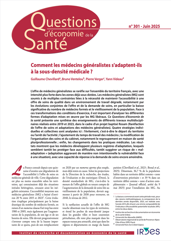 Comment les médecins généralistes s'adaptent-ils à la sous-densité médicale ?
